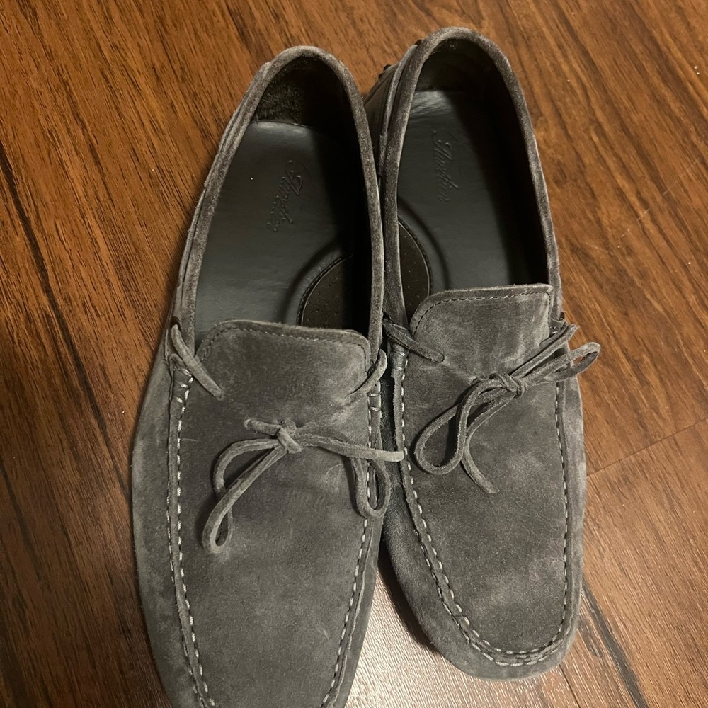 Made in Italy Gray Suede Men's Loafers - Picture 2 of 7